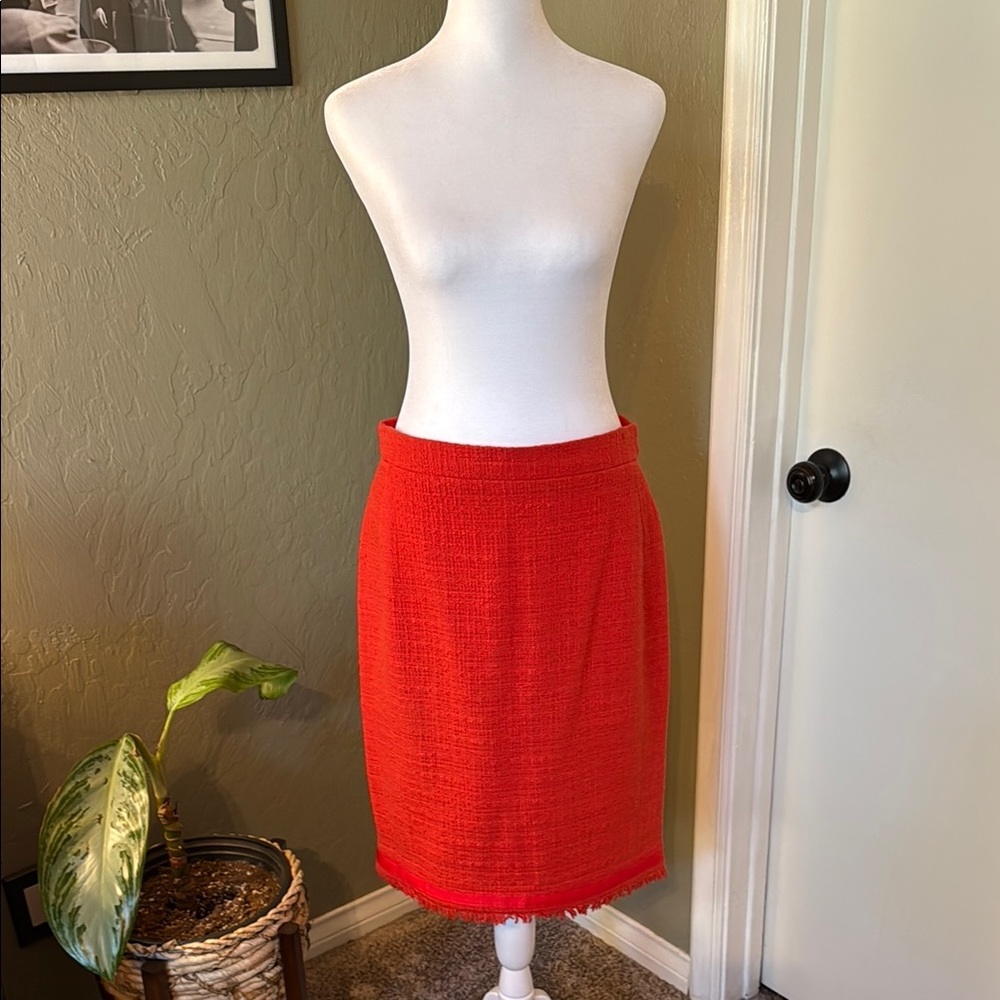 J. Crew Fiery Orange Pencil Skirt